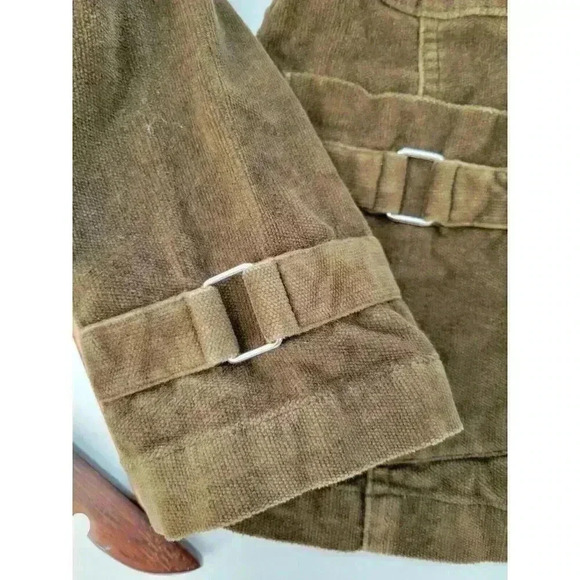 Cotton Jacket Womens Cord Chunky Pockets Boho Brown Indie size S moto blazer - Picture 4 of 6